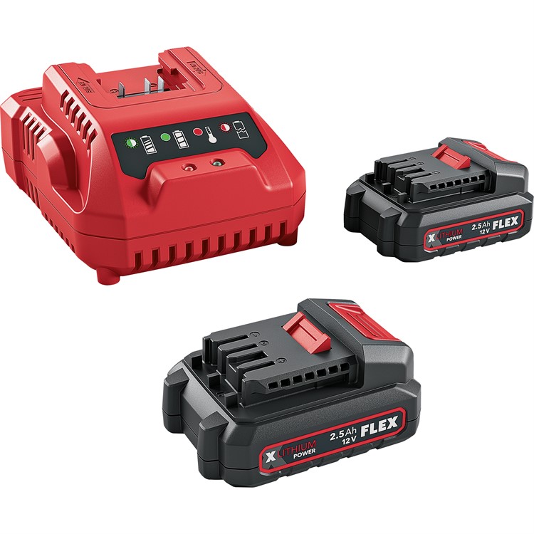 Batteripack 2x2.5Ah plus laddare 12V